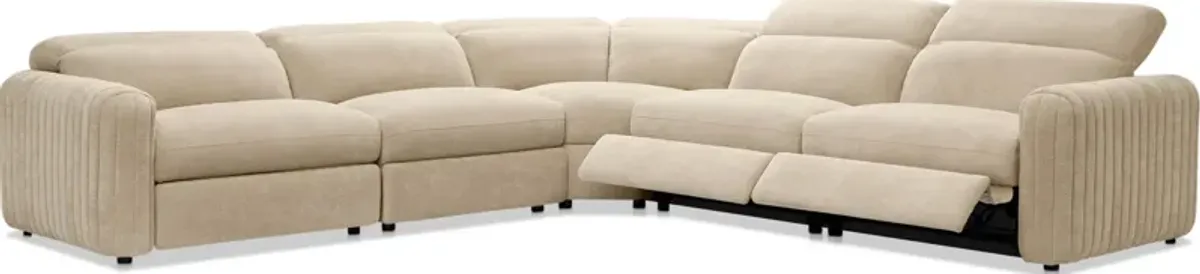 Soho Dual-Power Reclining 5-Piece Sectional - Sand