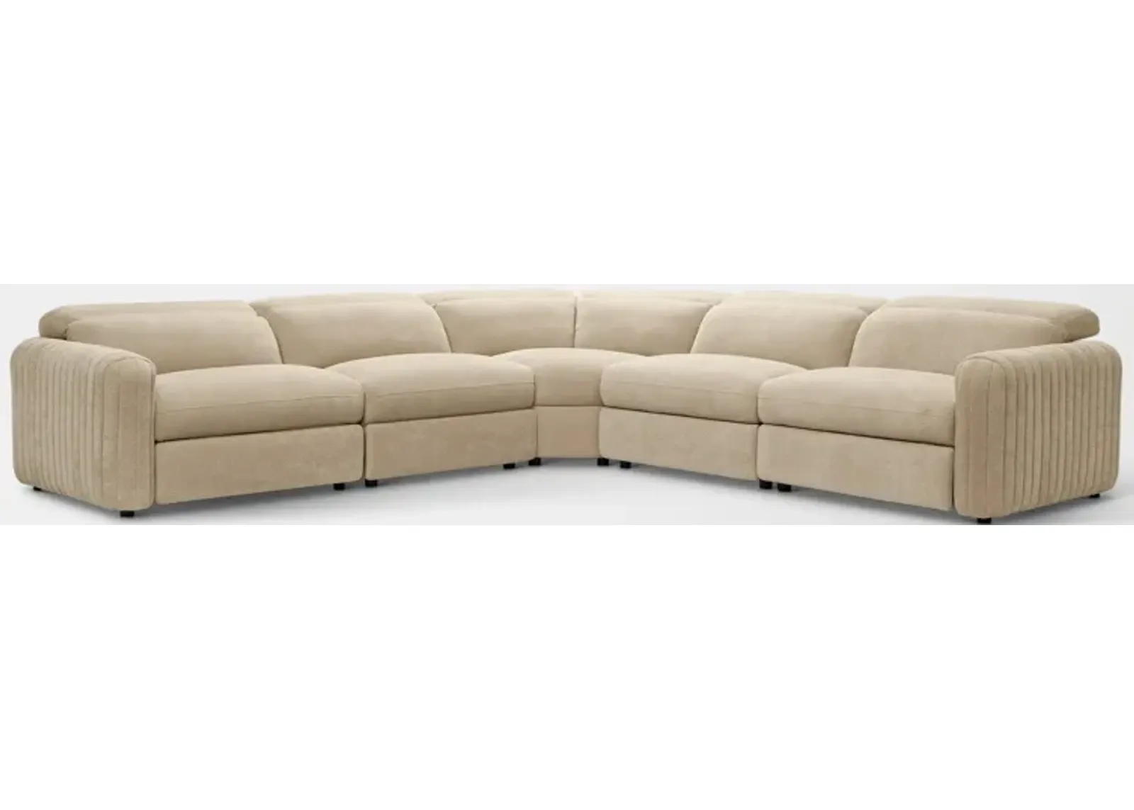 Soho Dual-Power Reclining 5-Piece Sectional - Sand