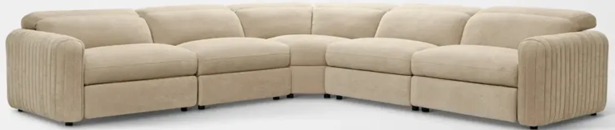 Soho Dual-Power Reclining 5-Piece Sectional - Sand