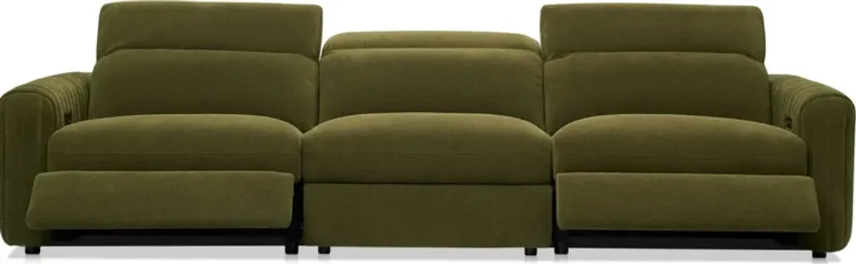 Soho Dual-Power Reclining 3-Piece Sofa - Peat