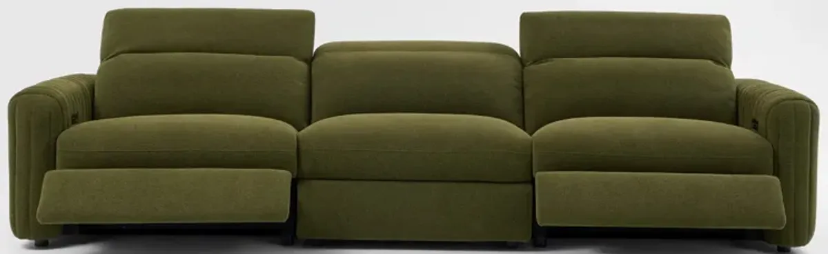 Soho Dual-Power Reclining 3-Piece Sofa - Peat