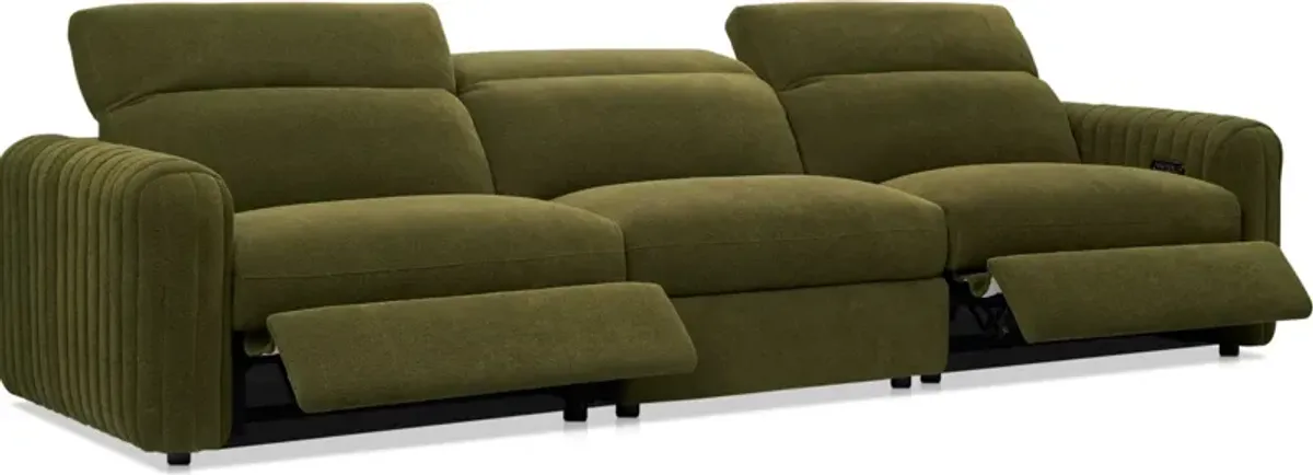 Soho Dual-Power Reclining 3-Piece Sofa - Peat