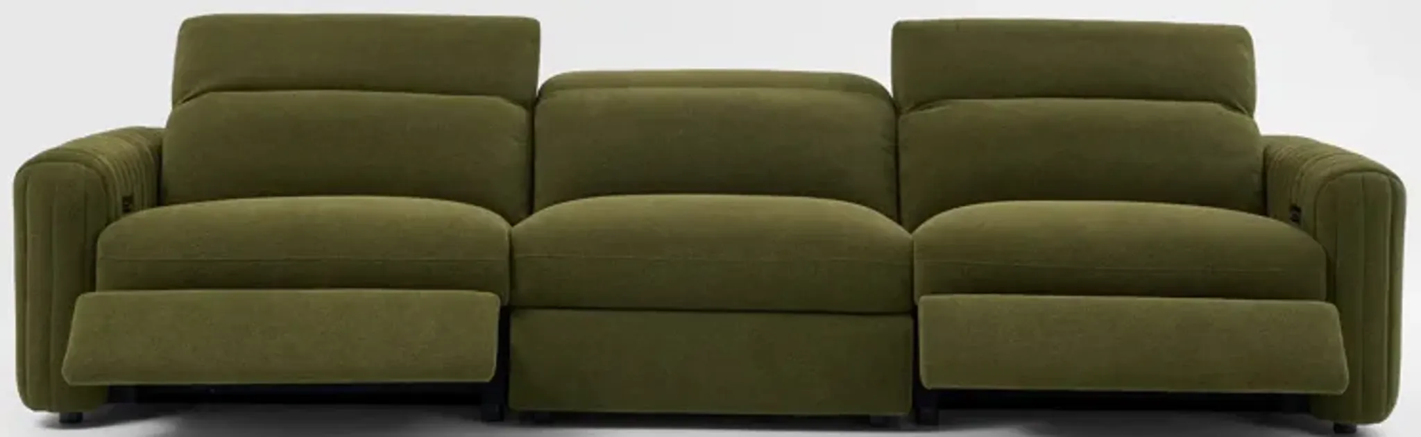 Soho Dual-Power Reclining 3-Piece Sofa - Peat | Furniture.com