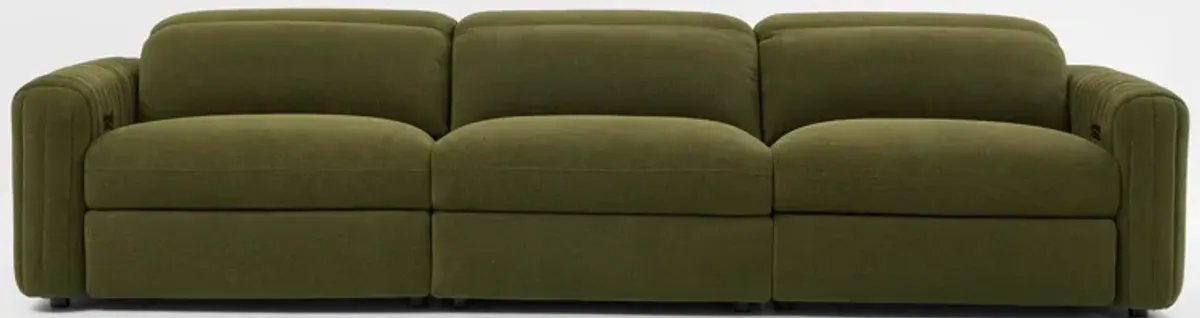 Soho Dual-Power Reclining 3-Piece Sofa - Peat