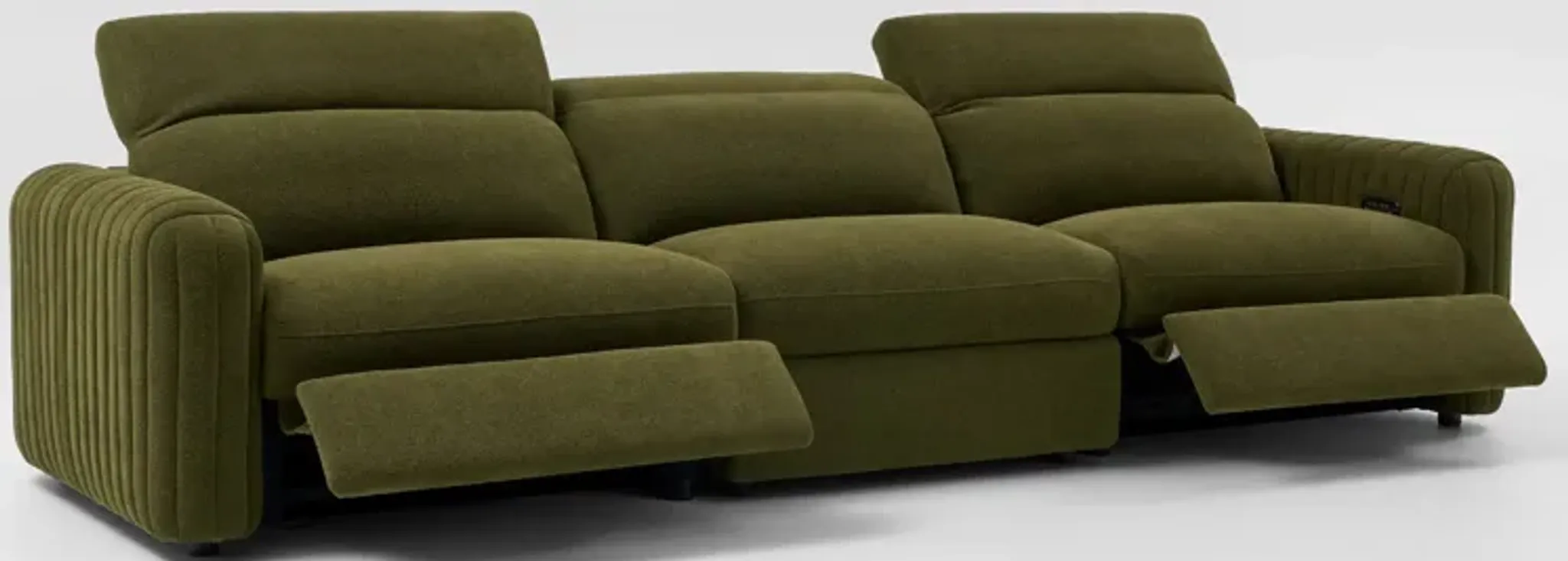 Soho Dual-Power Reclining 3-Piece Sofa - Peat | Furniture.com