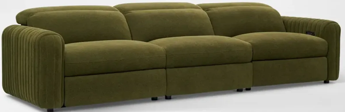 Soho Dual-Power Reclining 3-Piece Sofa - Peat