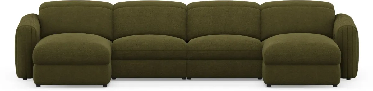 Soho Dual-Power 4-Piece Sectional with Dual Adjustable Base Chaises - Peat