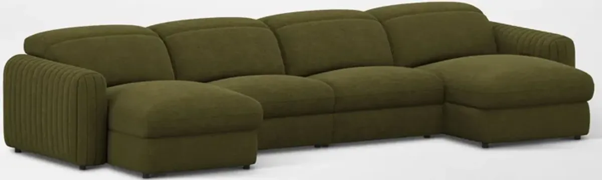 Soho Dual-Power Reclining 4-Piece Sectional with Dual Adjustable Base Chaises - Peat