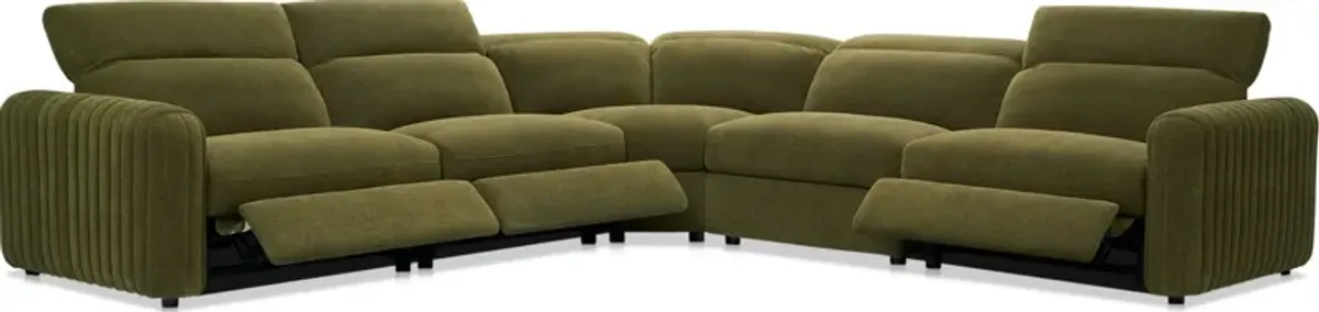 Soho Dual-Power Reclining 5-Piece Sectional - Peat