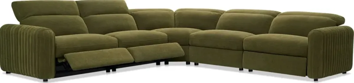 Soho Dual-Power Reclining 5-Piece Sectional - Peat