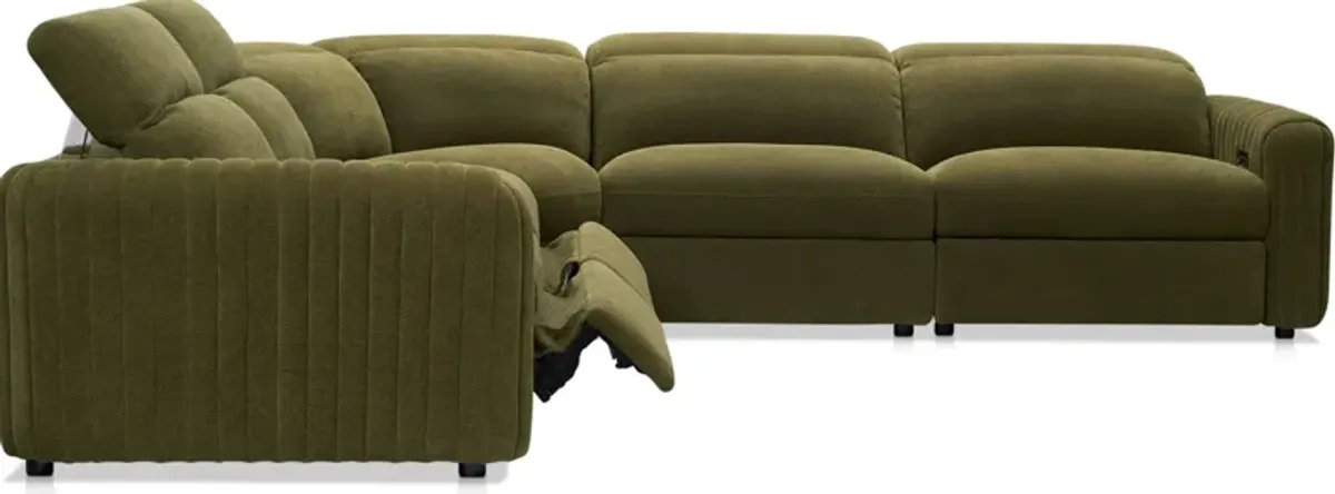 Soho Dual-Power Reclining 5-Piece Sectional - Peat