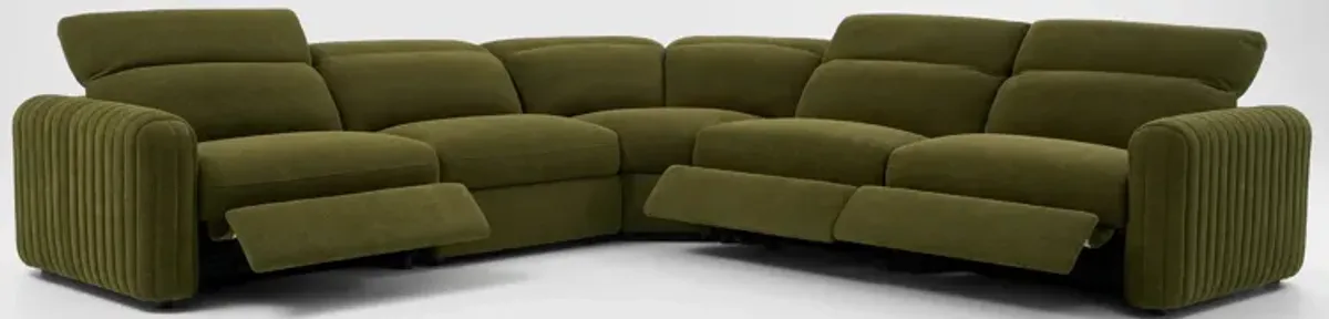 Soho Dual-Power Reclining 5-Piece Sectional - Peat