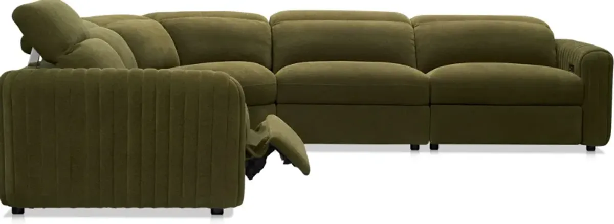 Soho Dual-Power Reclining 5-Piece Sectional - Peat