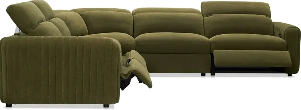 Soho Dual-Power Reclining 5-Piece Sectional - Peat