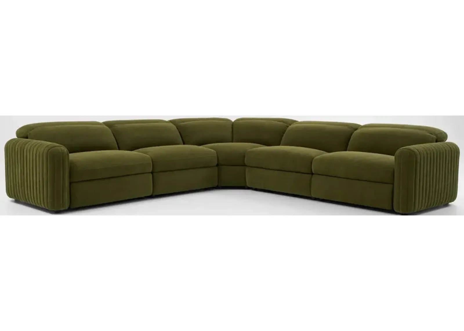 Soho Dual-Power Reclining 5-Piece Sectional - Peat