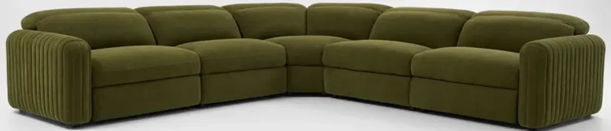 Soho Dual-Power Reclining 5-Piece Sectional - Peat