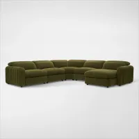 Soho Dual-Power Reclining 5-Piece Sectional with Right-Facing