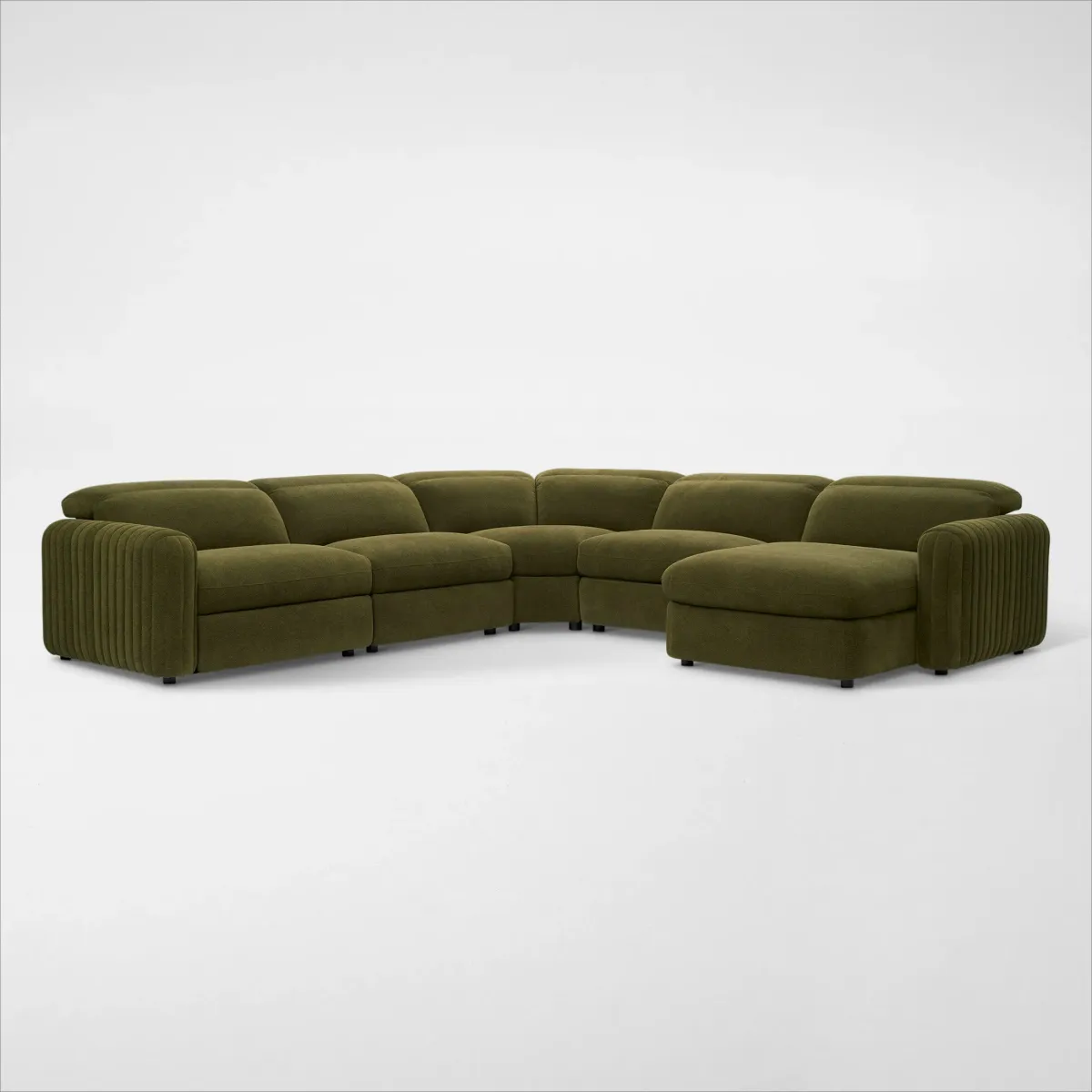 Soho Dual-Power Reclining 5-Piece Sectional with Right-Facing Adjustable Base Chaise - Peat