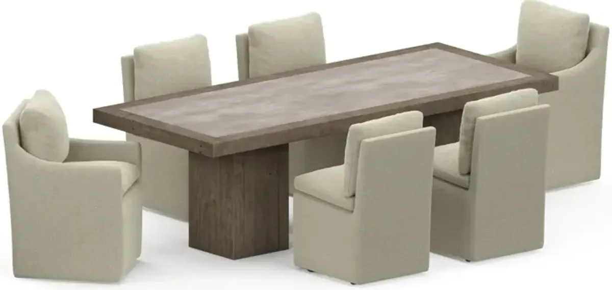 Tucson Dining Table and 2 Ballard Armchairs and 4 Ballard Side Chairs