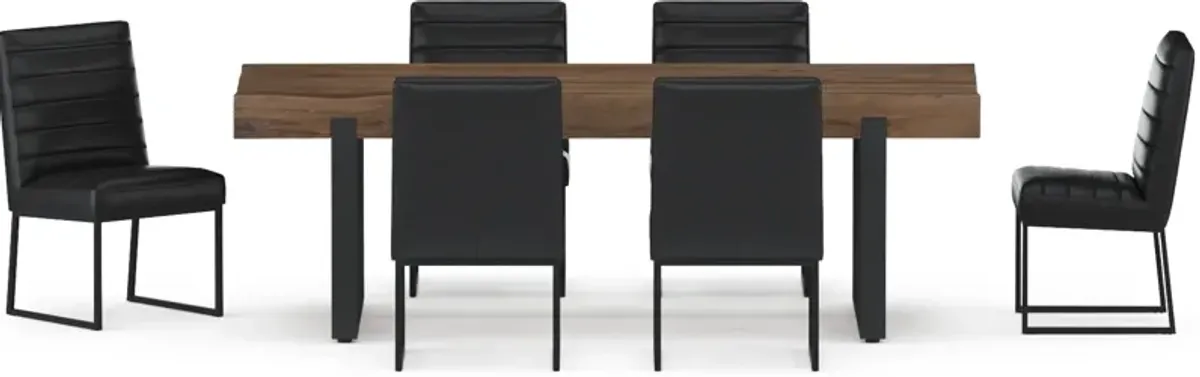 Frisco Dining Table and 6 Irvine Dining Chairs - Black