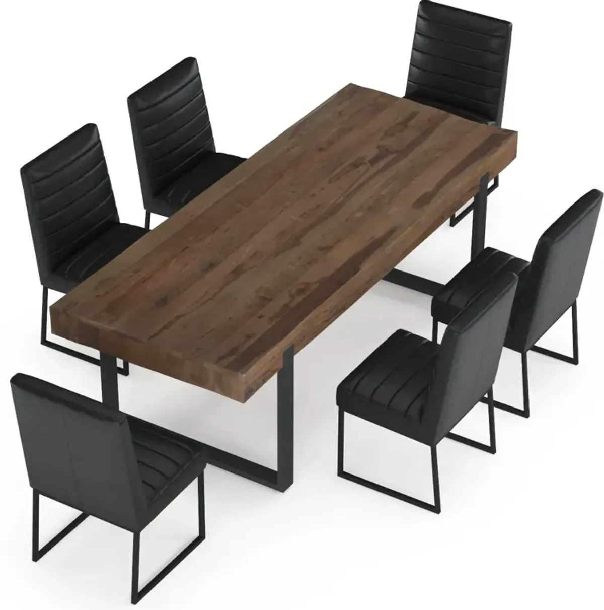 Frisco Dining Table and 6 Irvine Dining Chairs - Black