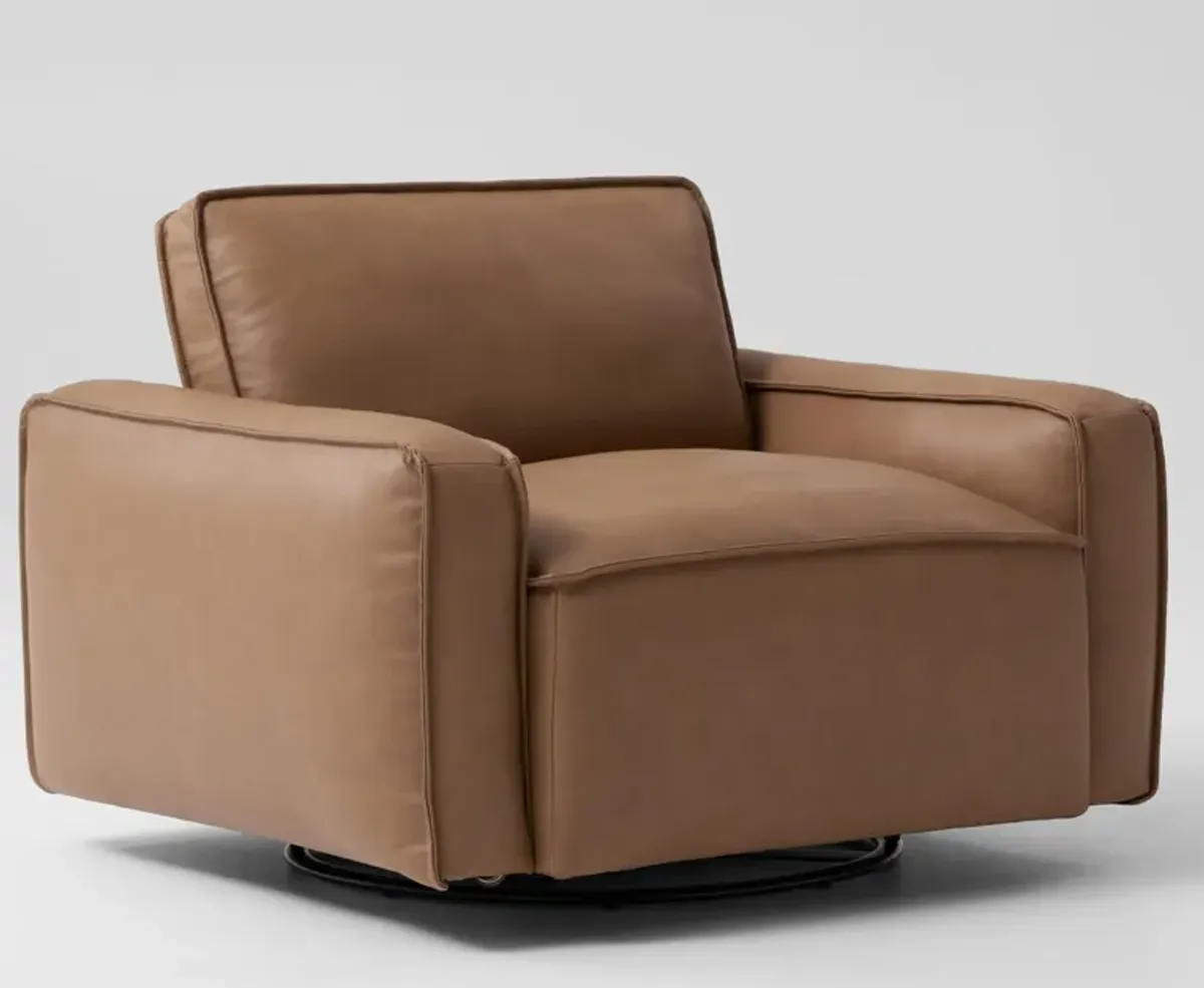 Palo Leather Swivel Accent Chair