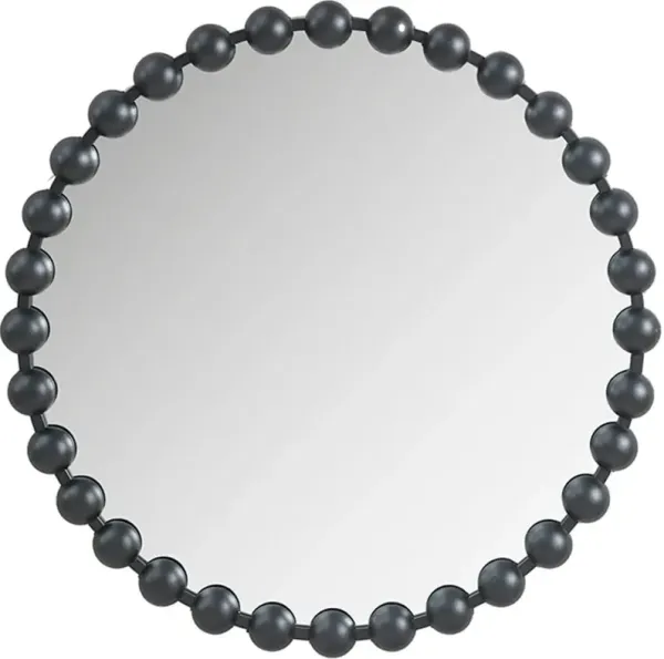 Button 27'' Round Wall Mirror - Black