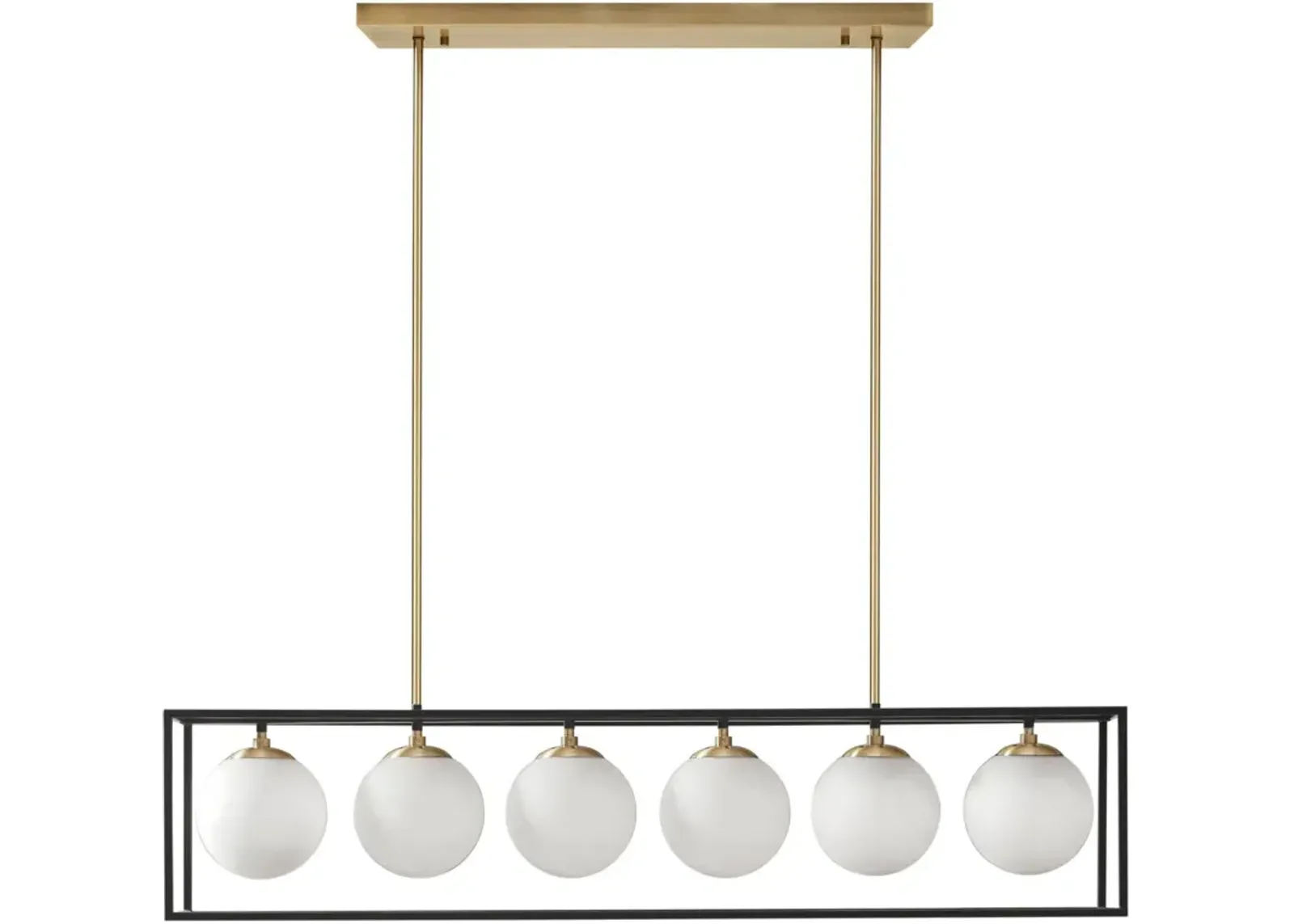 Ibiza Frosted Globe Chandelier - Black/Brass