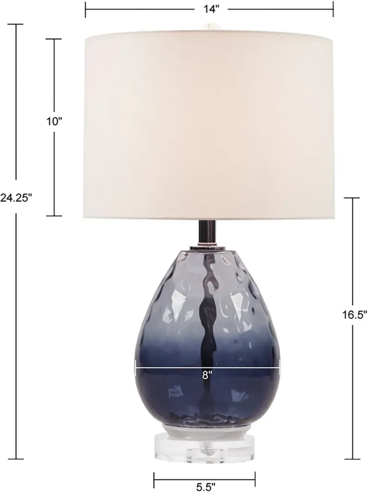 Aquata 24'' Table Lamp - Dark Blue