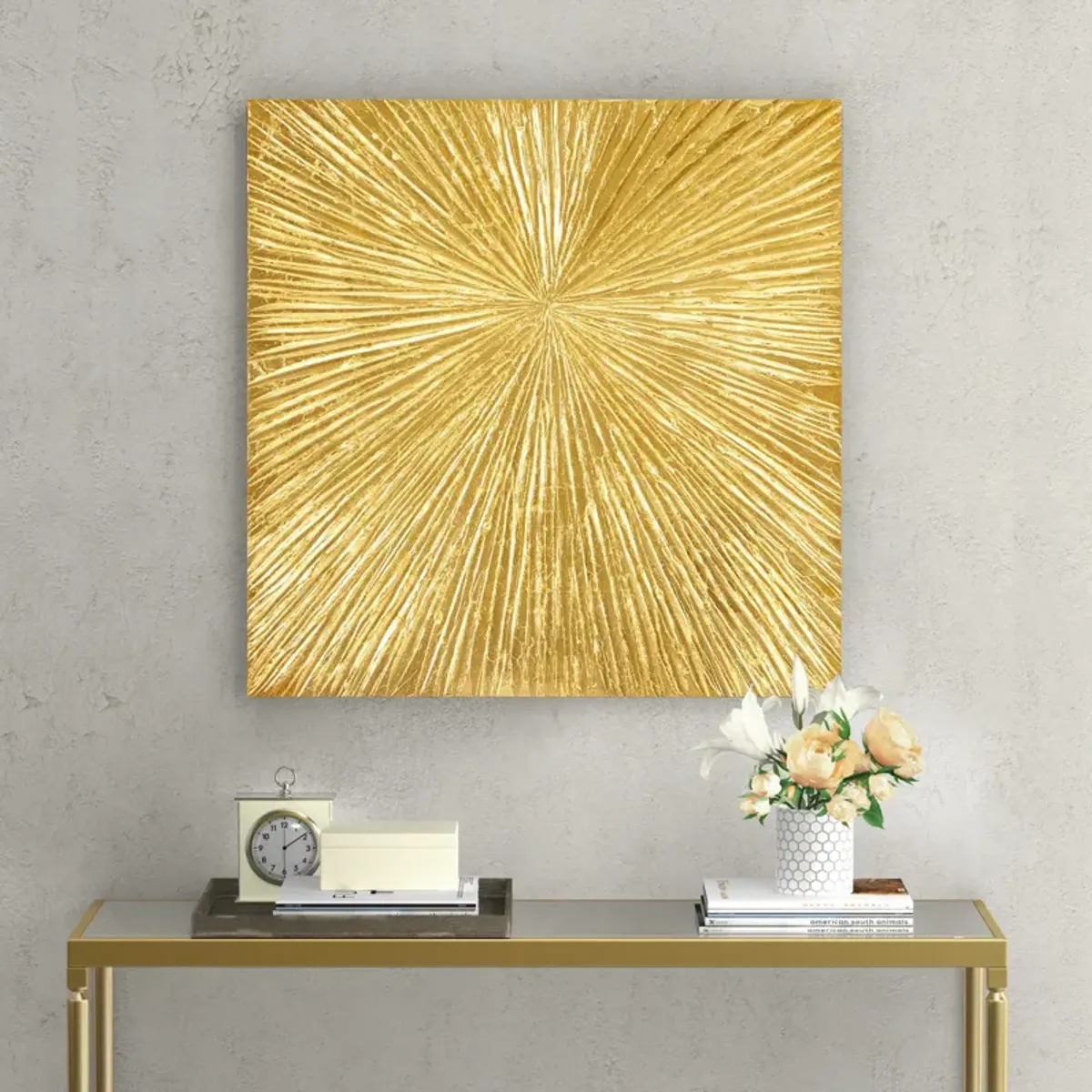 Resin 30'' x 30'' Wall Art Set - Gold