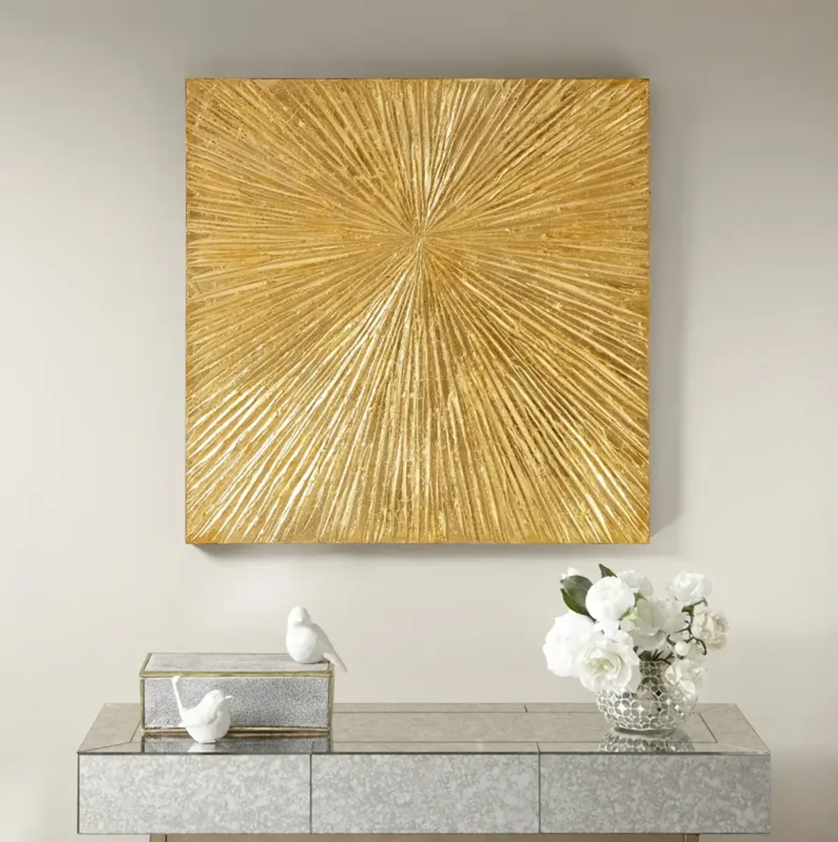 Resin 30'' x 30'' Wall Art Set - Gold