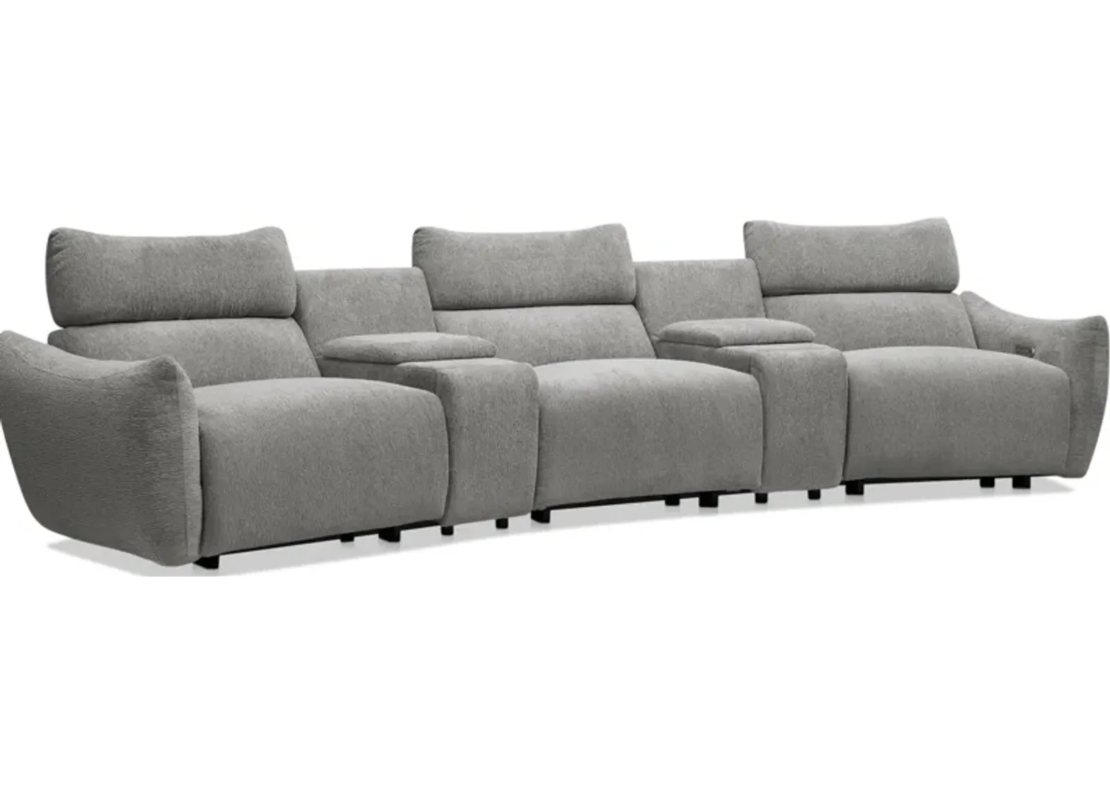 Genesis 5-Piece Dual-Power Reclining Sectional with 2 Consoles and Bluetooth® Speakers