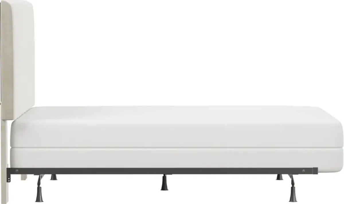 Oslo Full/Queen Upholstered Headboard and Bed Frame - Cream