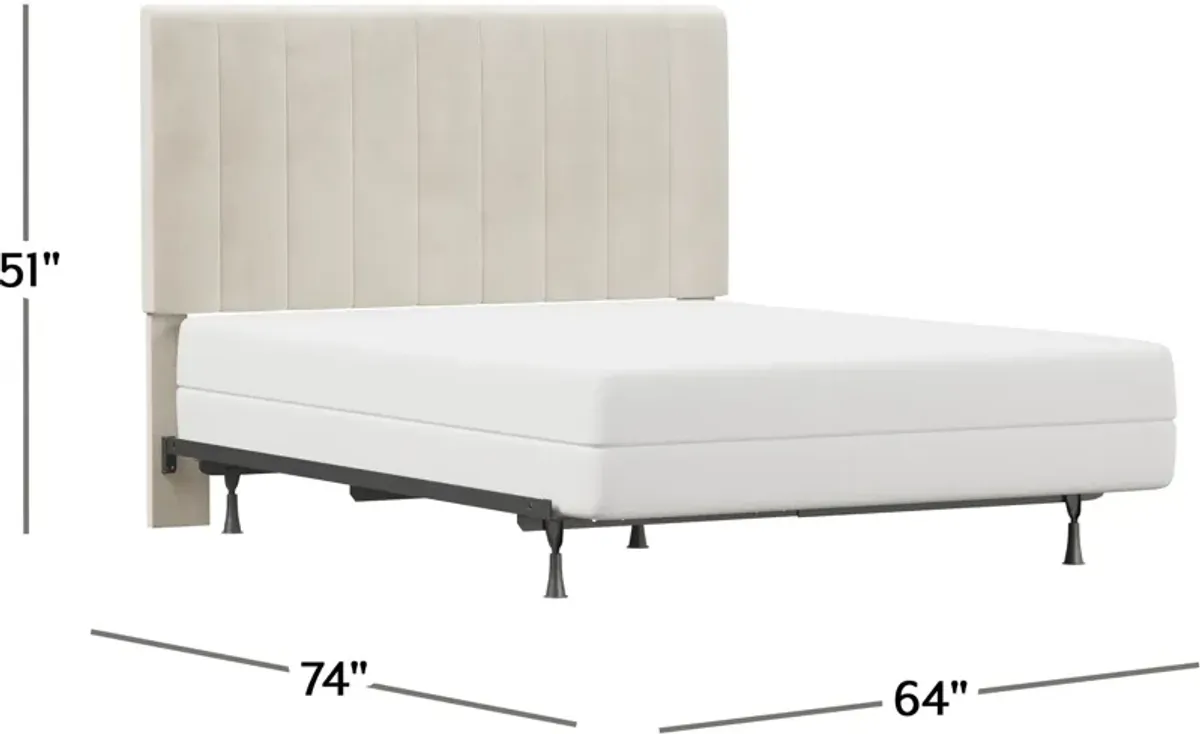 Oslo Full/Queen Upholstered Headboard and Bed Frame - Cream