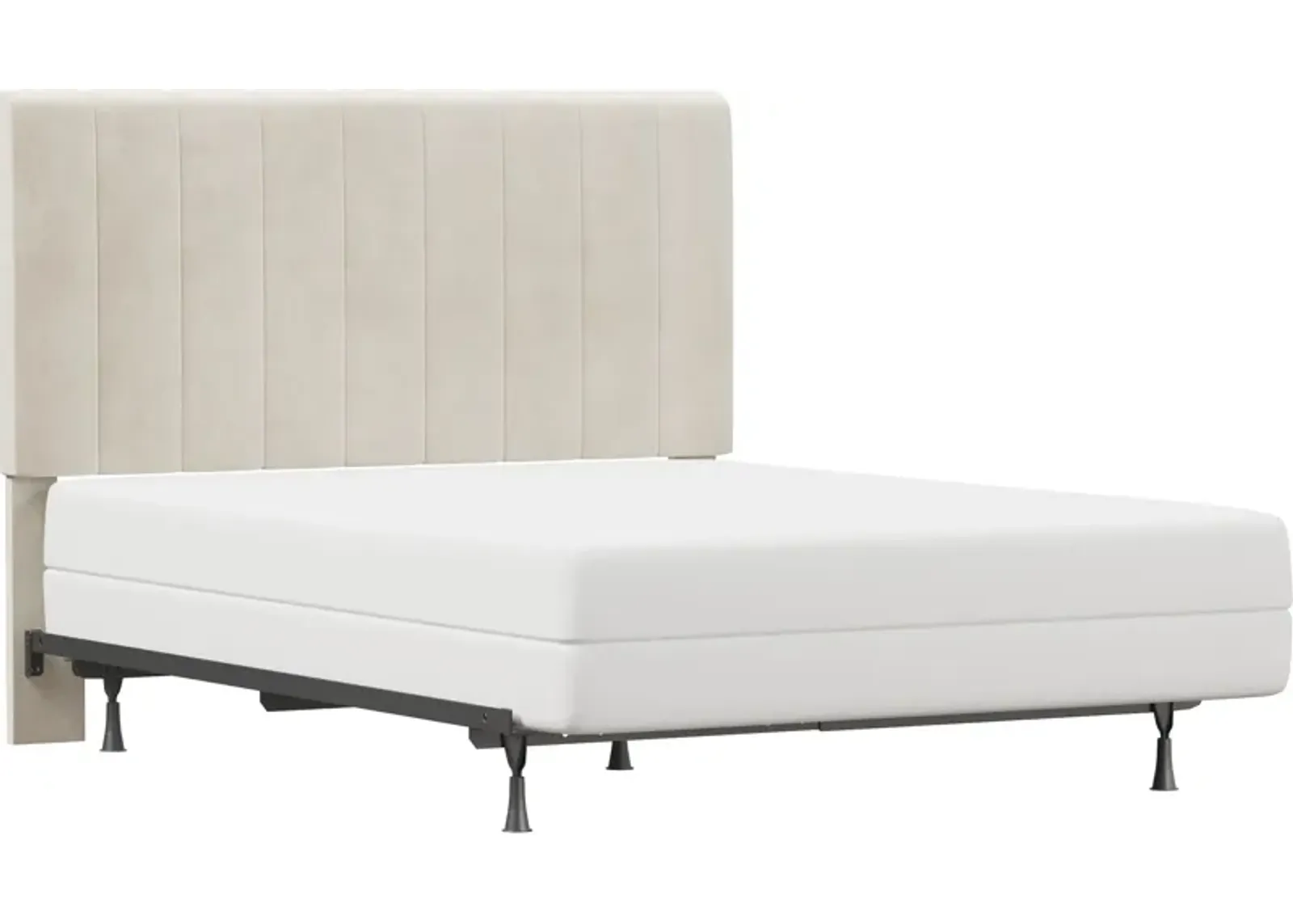 Oslo Full/Queen Upholstered Headboard and Bed Frame - Cream