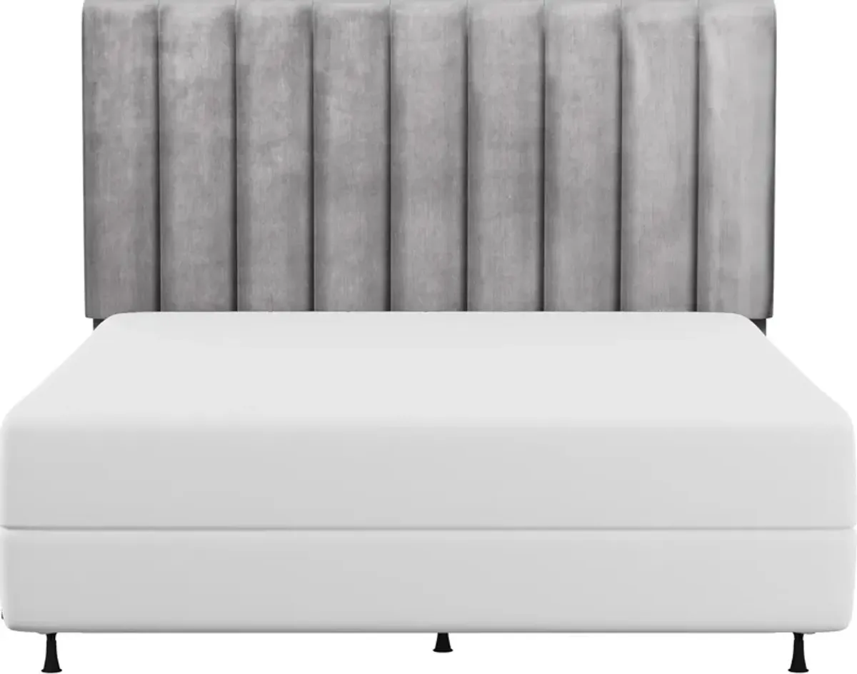 Oslo Full/Queen Upholstered Headboard and Bed Frame - Gray