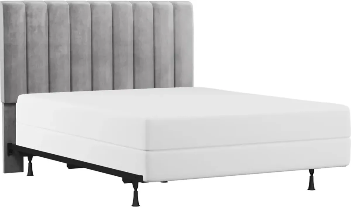 Oslo Full/Queen Upholstered Headboard and Bed Frame - Gray