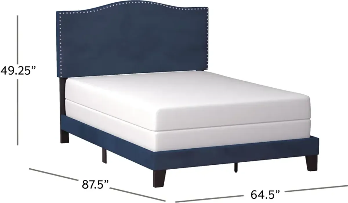 Windsong Queen Upholstered Bed - Blue