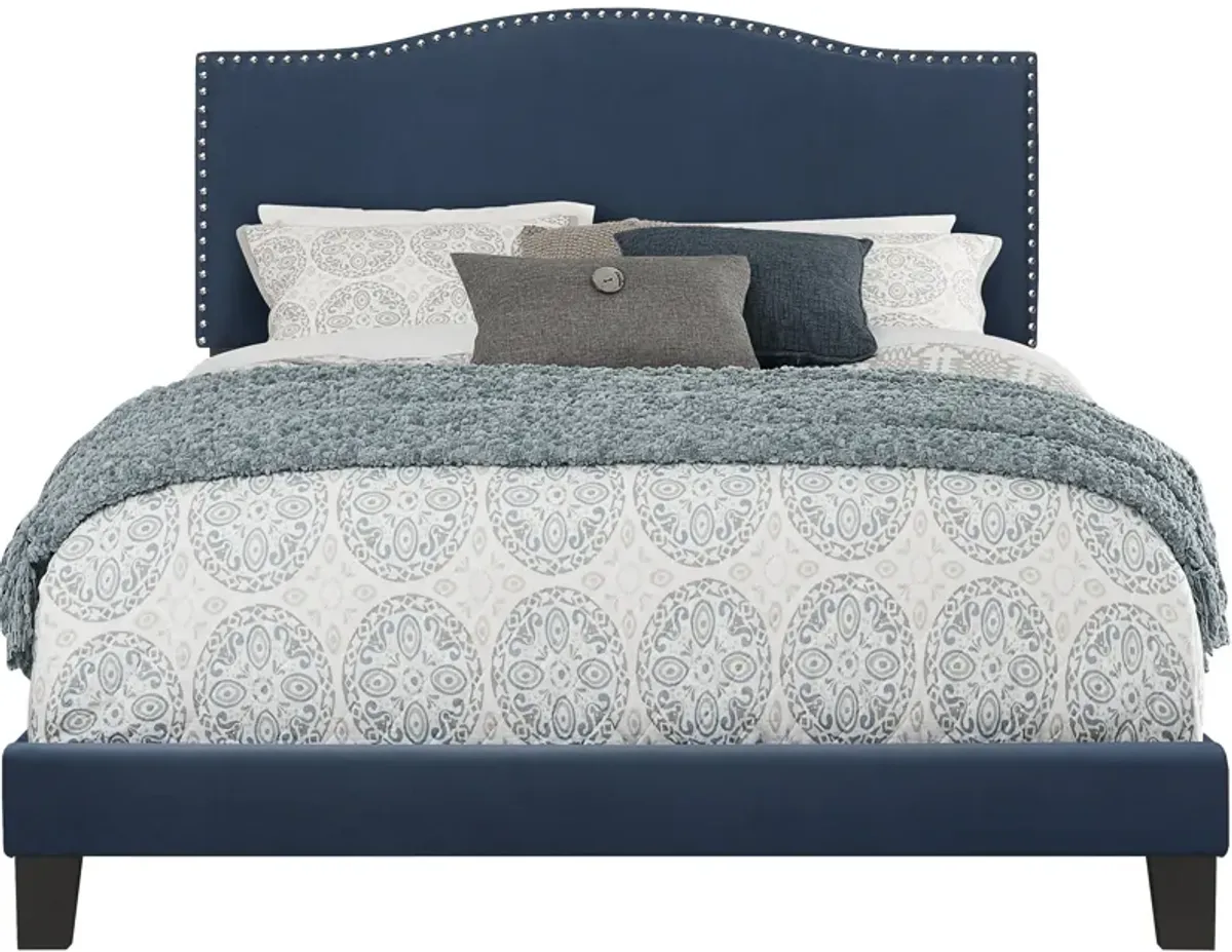 Windsong Queen Upholstered Bed - Blue