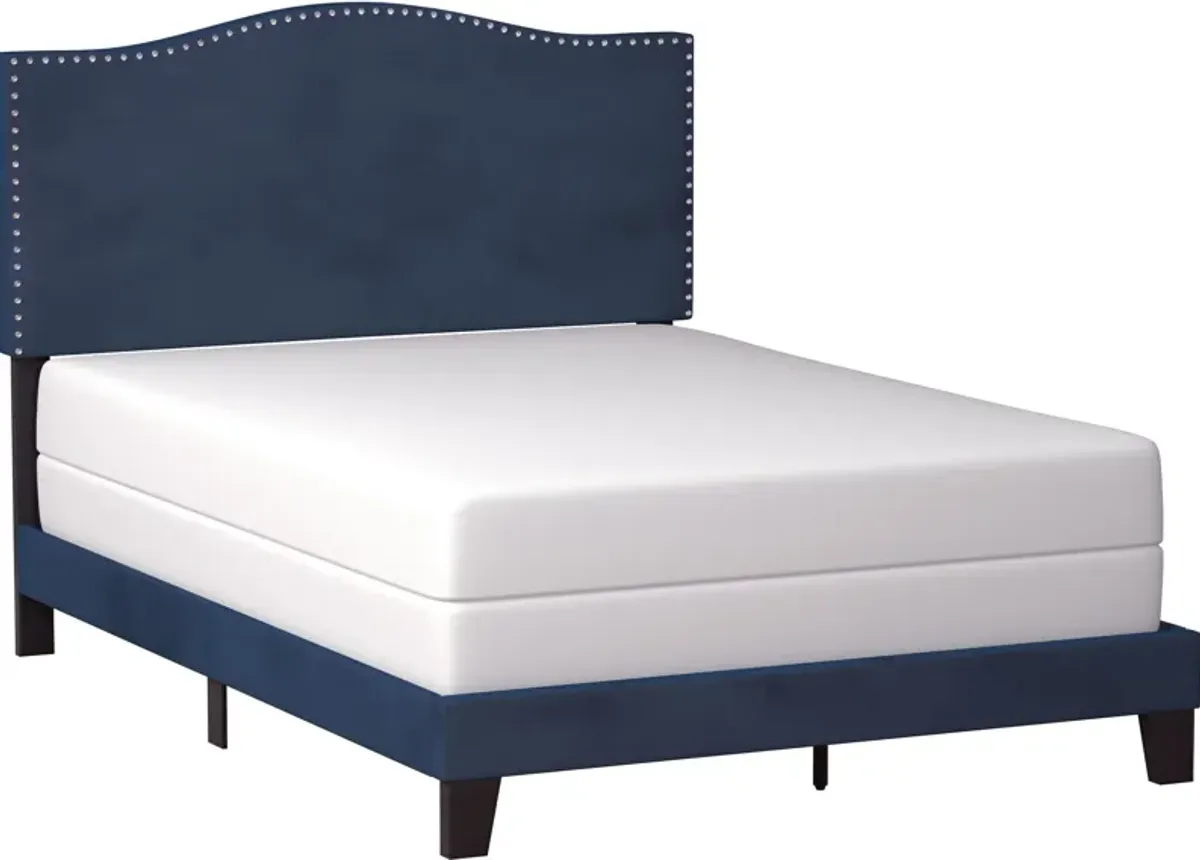 Windsong Queen Upholstered Bed - Blue