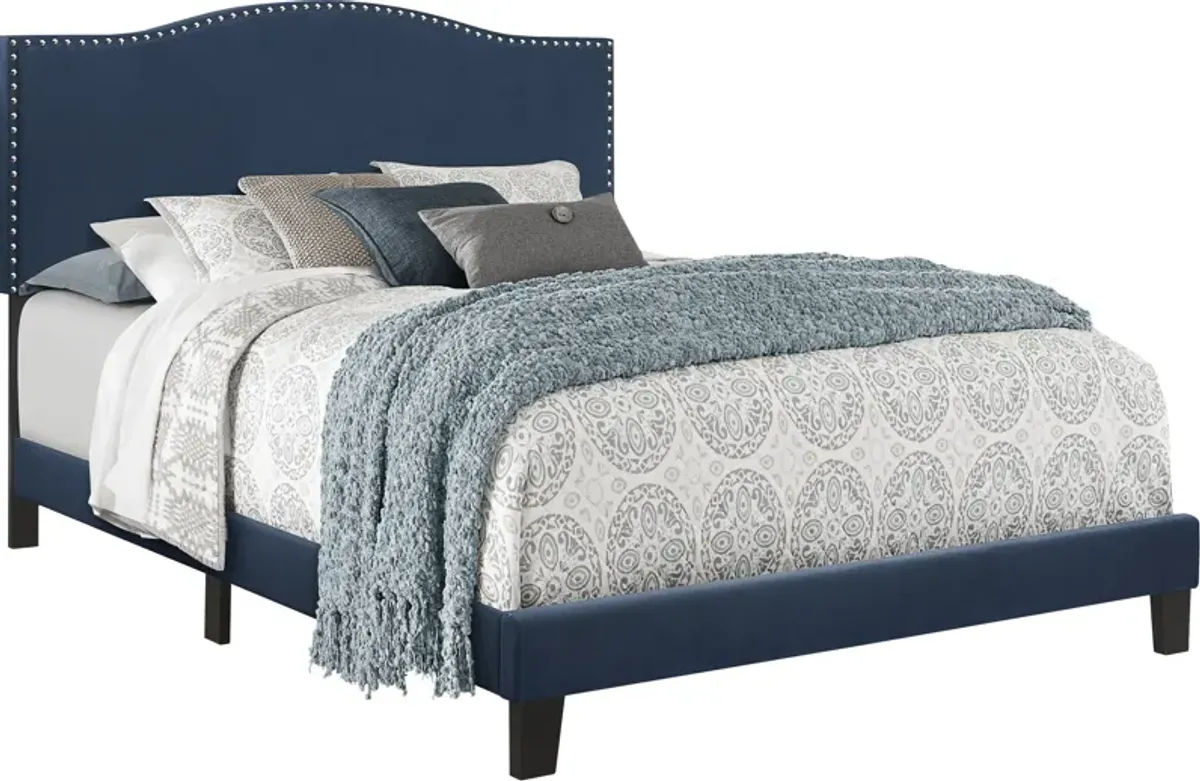 Windsong Queen Upholstered Bed - Blue