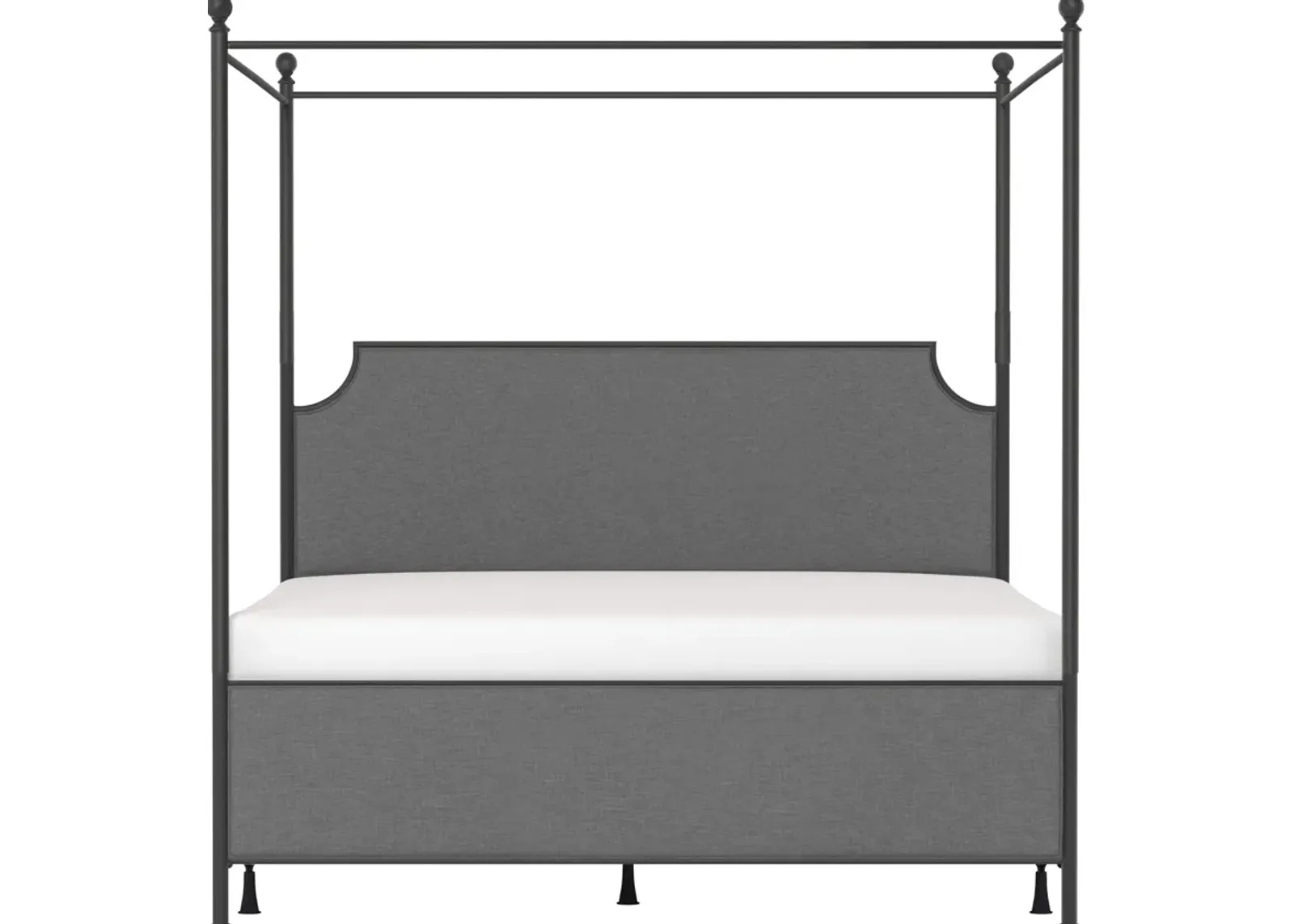 Elena King Upholstered Canopy Bed - Gray/Black