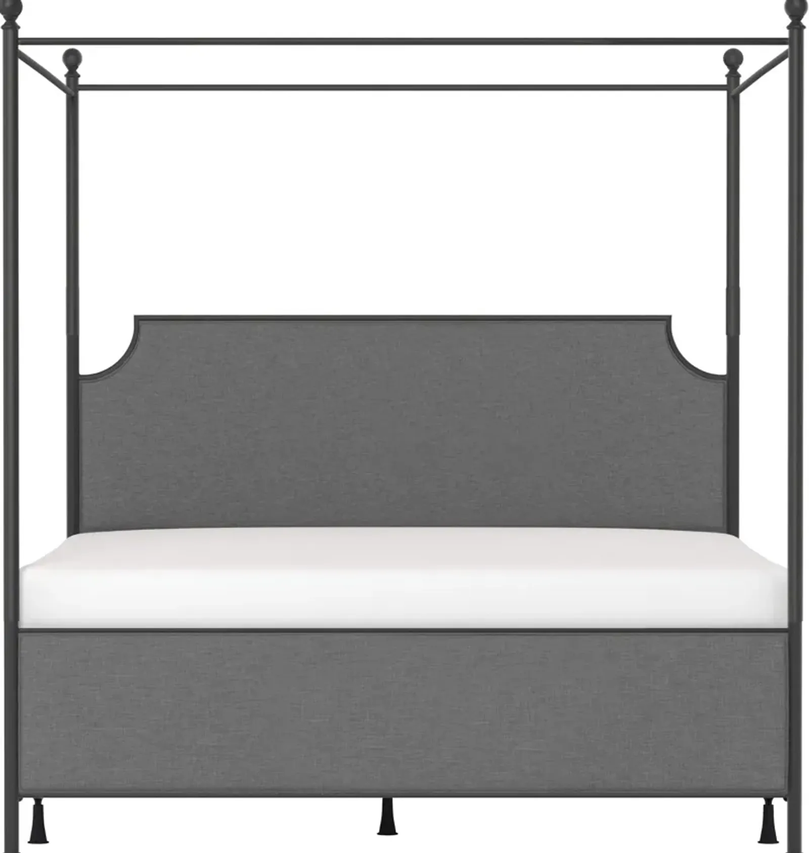 Elena King Upholstered Canopy Bed - Gray/Black