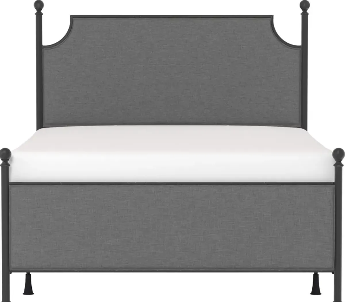 Elena Queen Upholstered Bed - Gray/Black