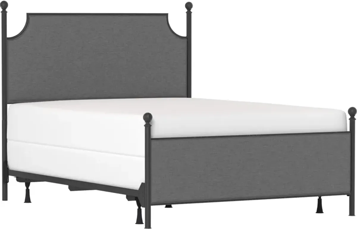 Elena Queen Upholstered Bed - Gray/Black