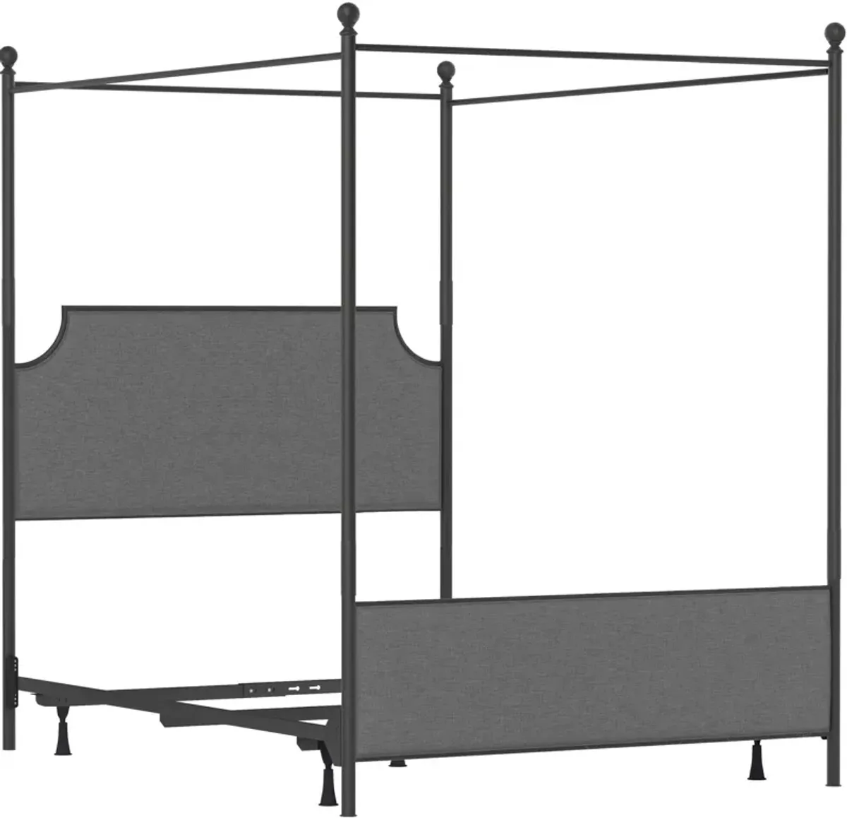 Elena Queen Canopy Upholstered Bed - Gray/Black