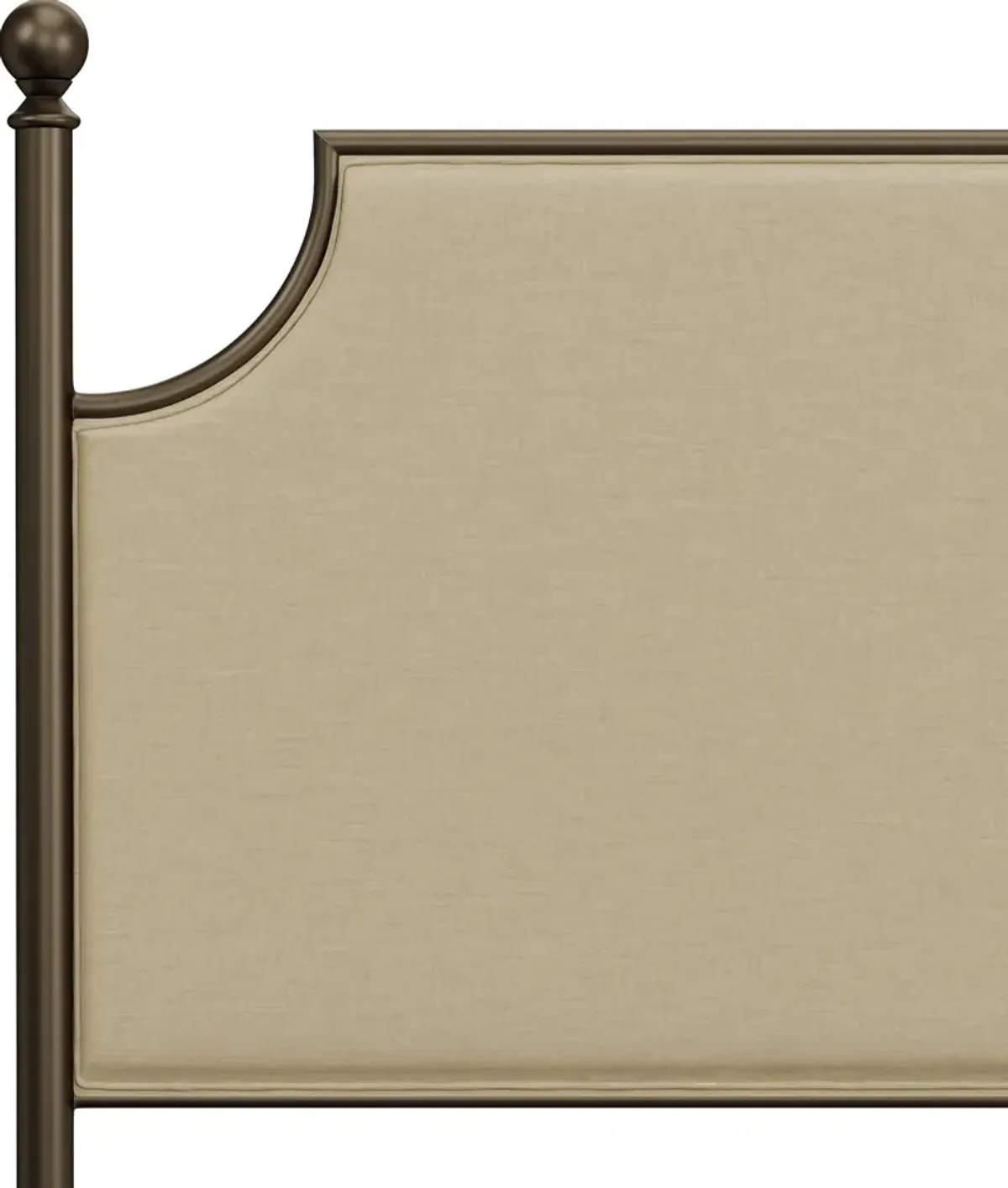 Elena Queen Upholstered Bed - Linen/Bronze