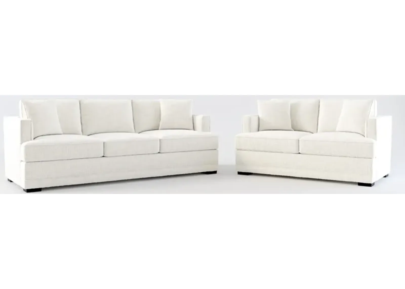 Pembroke Foam Comfort Sofa and Loveseat Set - Bantu Pearl