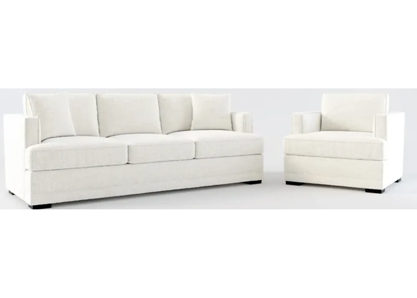 Pembroke Hybrid Comfort Sofa and Chair Set - Bantu Pearl