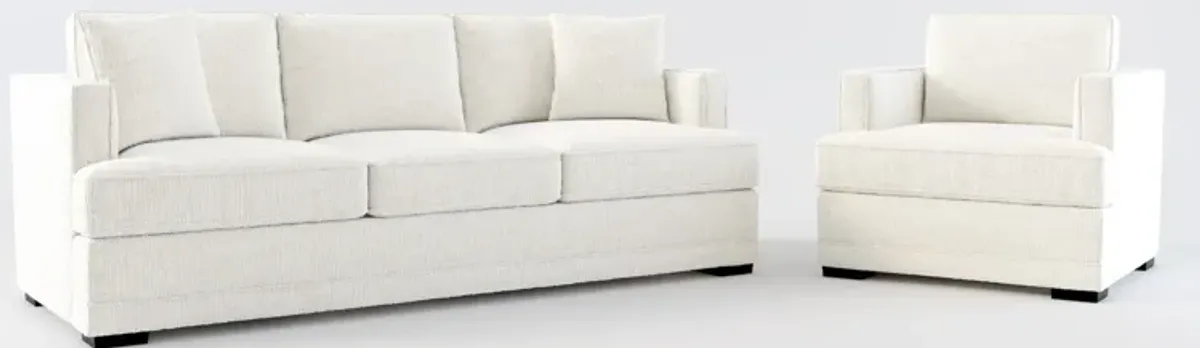 Pembroke Hybrid Comfort Sofa and Chair Set - Bantu Pearl